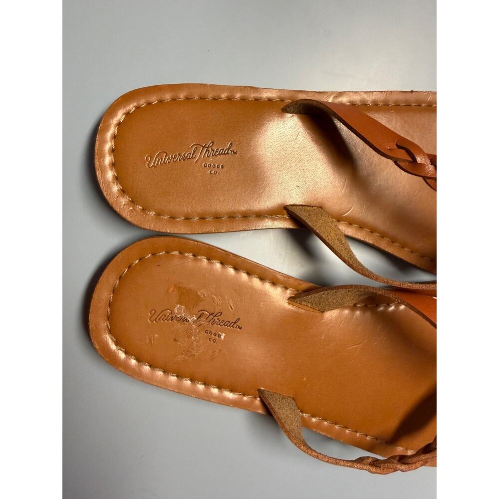 Universal Thread Women’s Sandals Size 7 Brown Braided Straps, Flip Flop - Picture 4 of 13